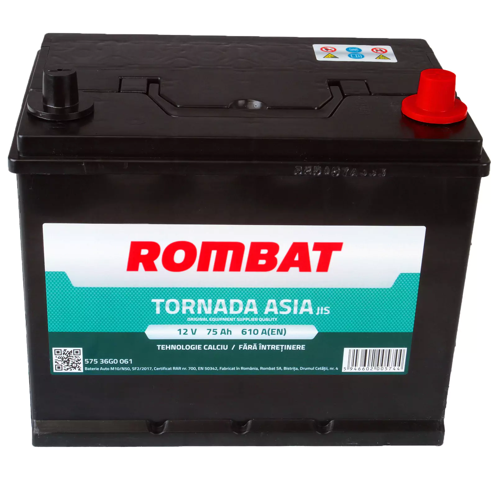 Acumulator Rombat Tornada Asia 12V 75 Ah 610A