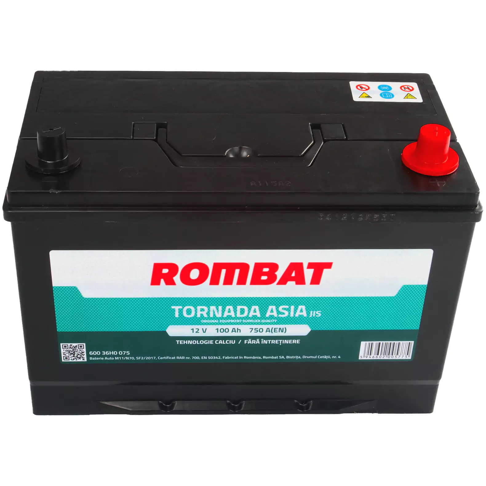 Acumulator Rombat Tornada Asia 12V 100 Ah 750A