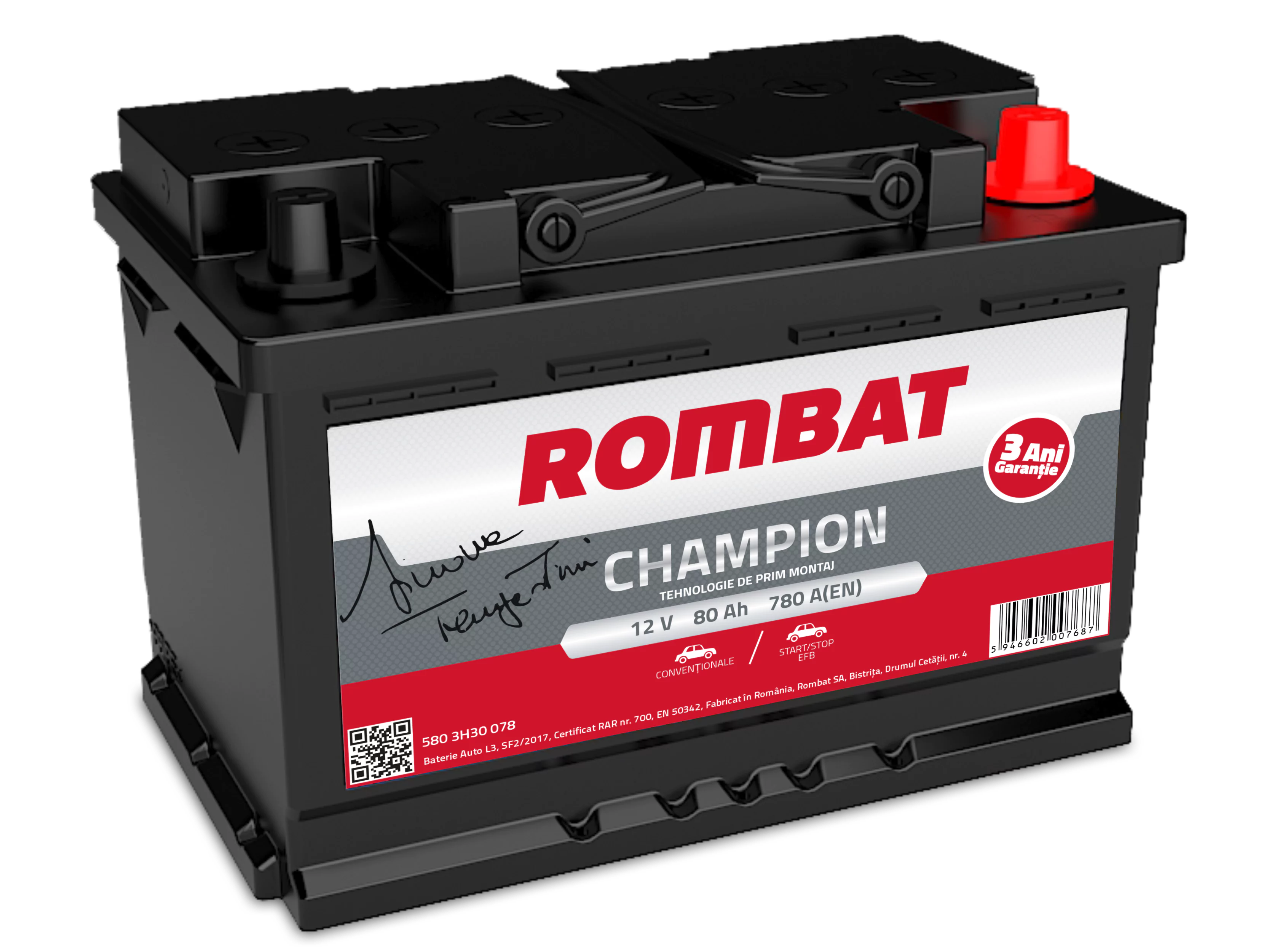 Acumulator Rombat Champion EFB 12V 80 Ah 780A Start&Stop