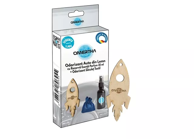 Odorizant auto in forma de racheta cu esenta sauvage 30 ml Omertha